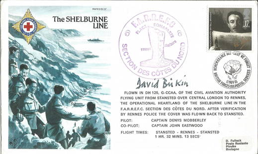 WW2 Escaper David Birkin signed Shelburne Line RAF: WW2 Escaper David Birkin signed Shelburne Line RAF Escaping Society cover. Good Condition. All signed pieces come with a Certificate of Authenticity. We combine postage on multiple winning lots and ca