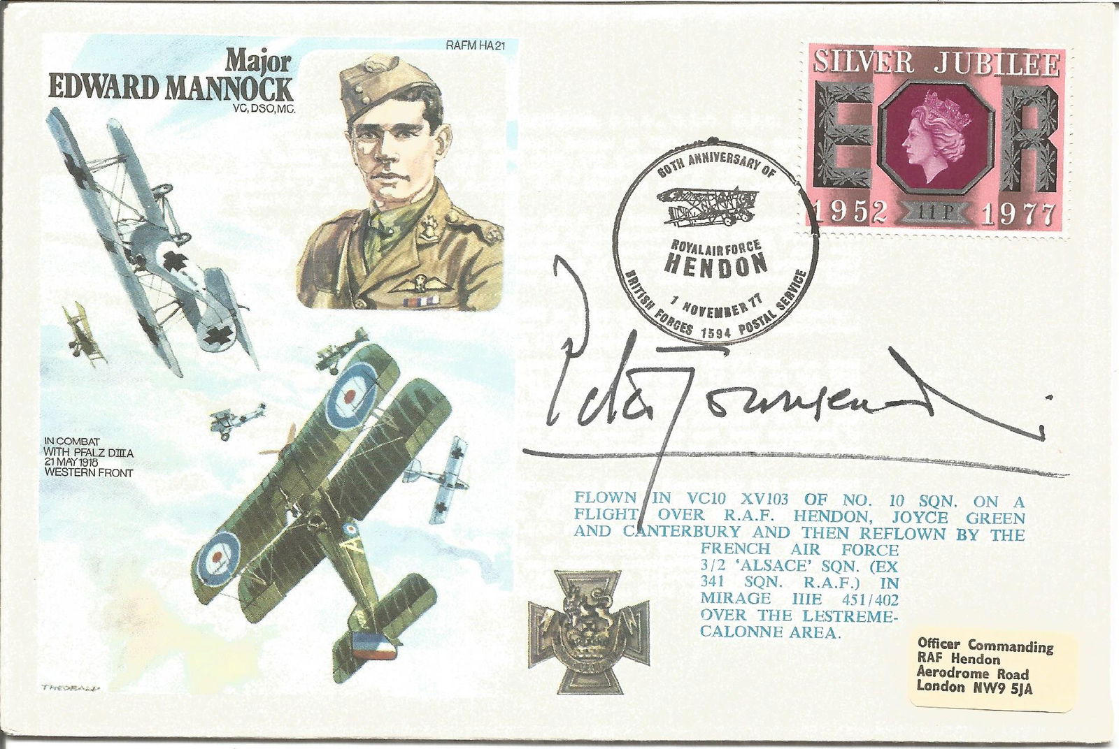 RAFA20 RFDC WW2 WWII Bomber Aircraft in the Battle of Britain signed HAWORTH DFC