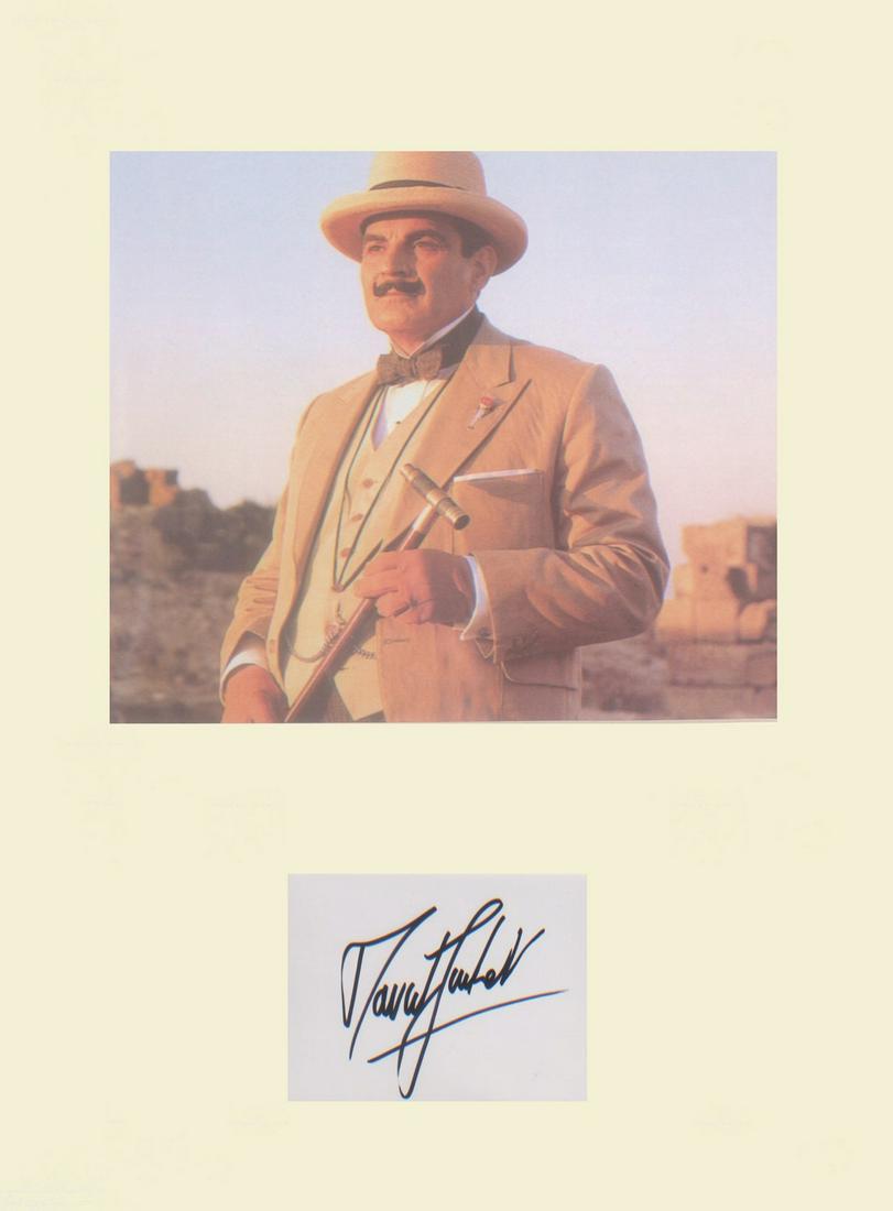 David Suchet Poirot. Signature mounted with 10x8 signed (1 of 1)