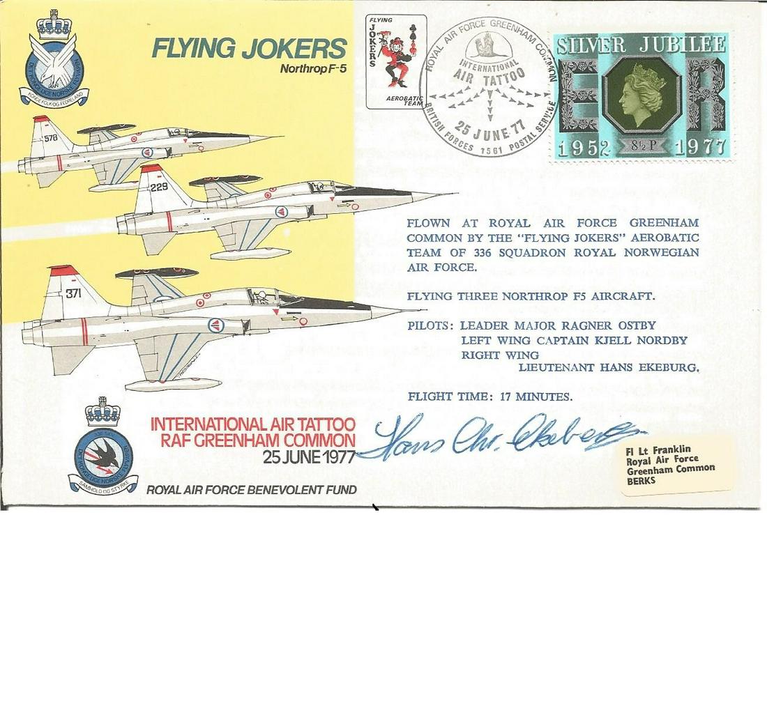 Lieut. Hans Ekeburg (Right Wing) signed RAF Flown cover (1 of 1)