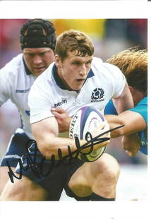 Olympics Mark Bennett signed 6x4 signed colour photo of: Olympics Mark Bennett signed 6x4 signed colour photo of the silver medallist in the rugby sevens for Great Britain at the 2016 Rio Games. Good Condition. All autographs are genuine hand signed and com