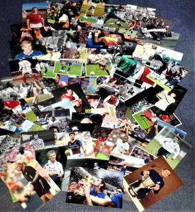 Football and Sport collection. 100 signed photos mainly: Football and Sport collection. 100 signed photos mainly football with at least a dozen boxers and other sports including a huge array of players from 1970s, 1980s. Retail price over £1100,