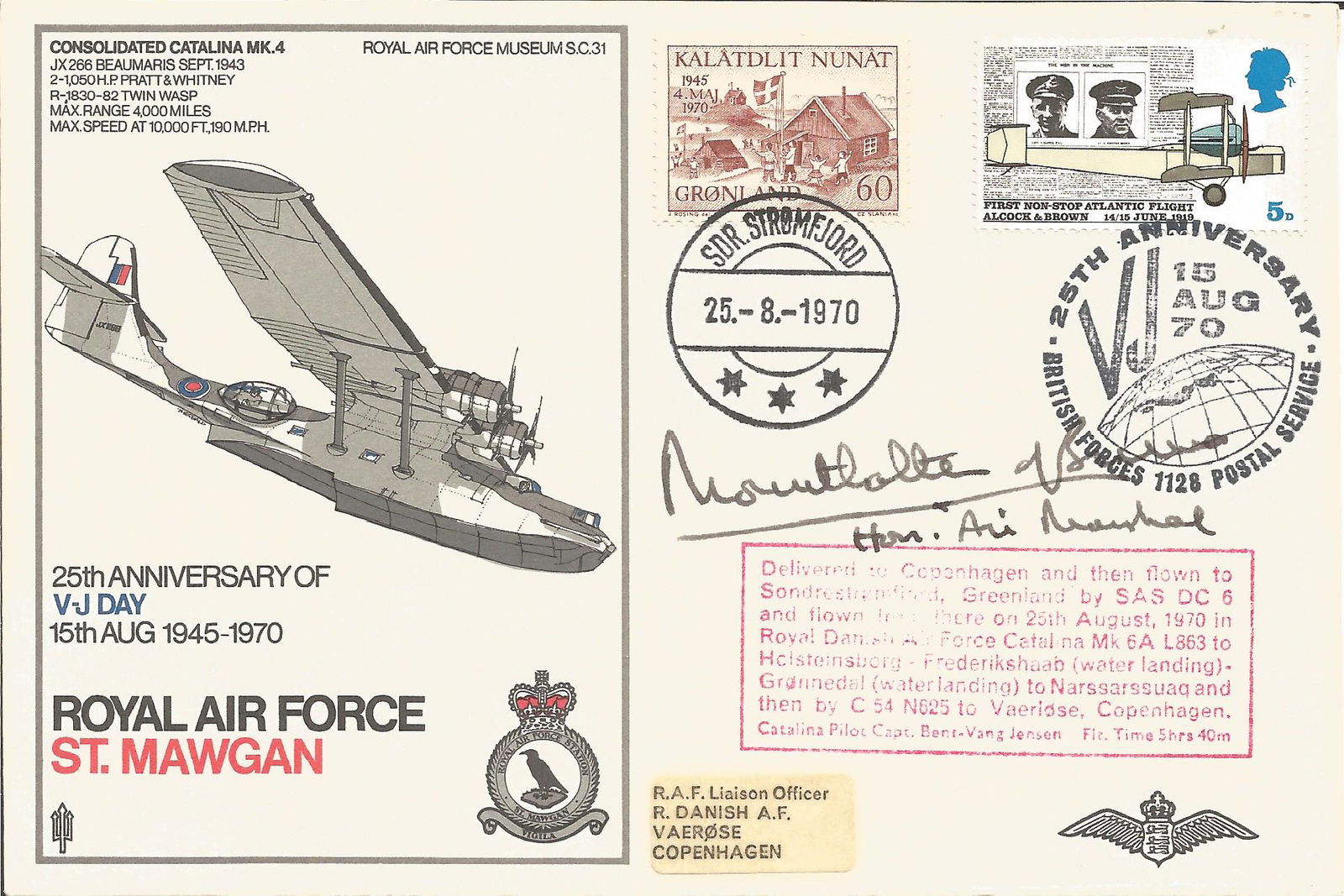 Mountbatten of Burma signed 1970 RAF St Mawgan 25th ann (1 of 1)
