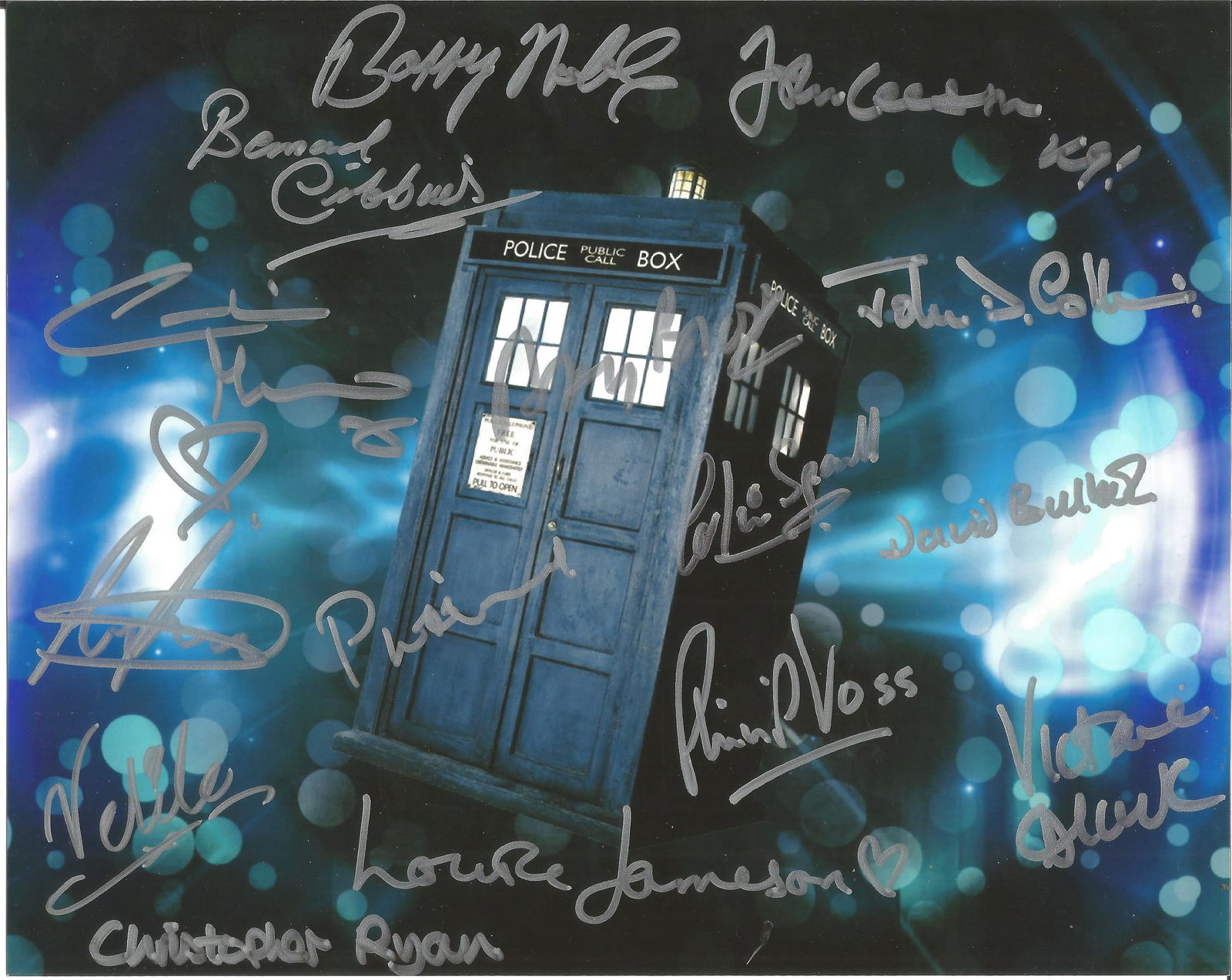 Dr Who Fifteen actors from the TV series signed 10 x 8 (1 of 1)