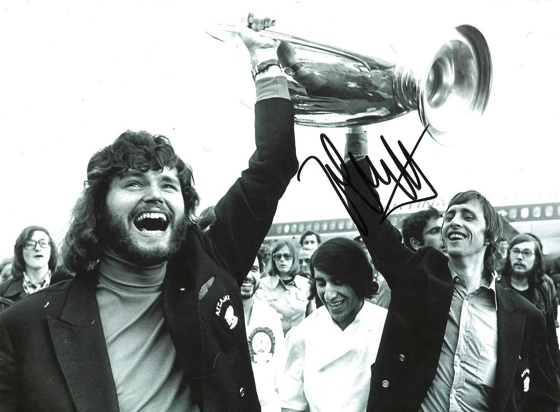Johan Cruyff Ajax Signed 16 x 12 inch football black: Johan Cruyff Ajax Signed 16 x 12 inch football black and white photo. Good Condition. All autographs are genuine hand signed and come with a Certificate of Authenticity. We combine postage on multiple