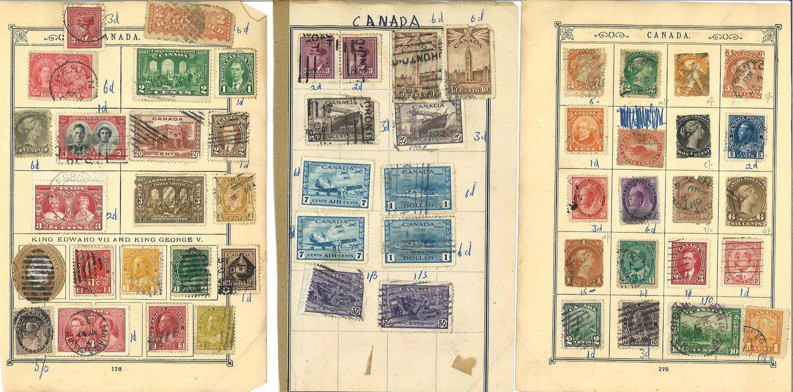 Old stamp collection mainly from Canada, Australia and (1 of 2)