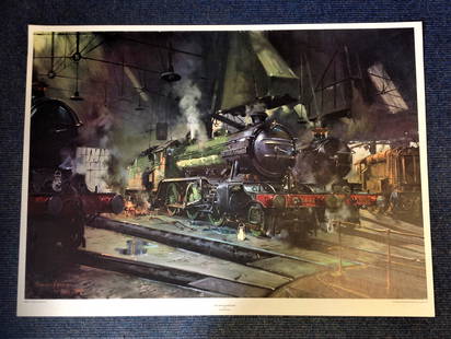 Railway Print 23x31 titled The Great Marquess by the: Railway Print 23x31 titled The Great Marquess by the artist Terence Cuneo. Good Condition. All autographs are genuine hand signed and come with a Certificate of Authenticity. We combine postage on mul