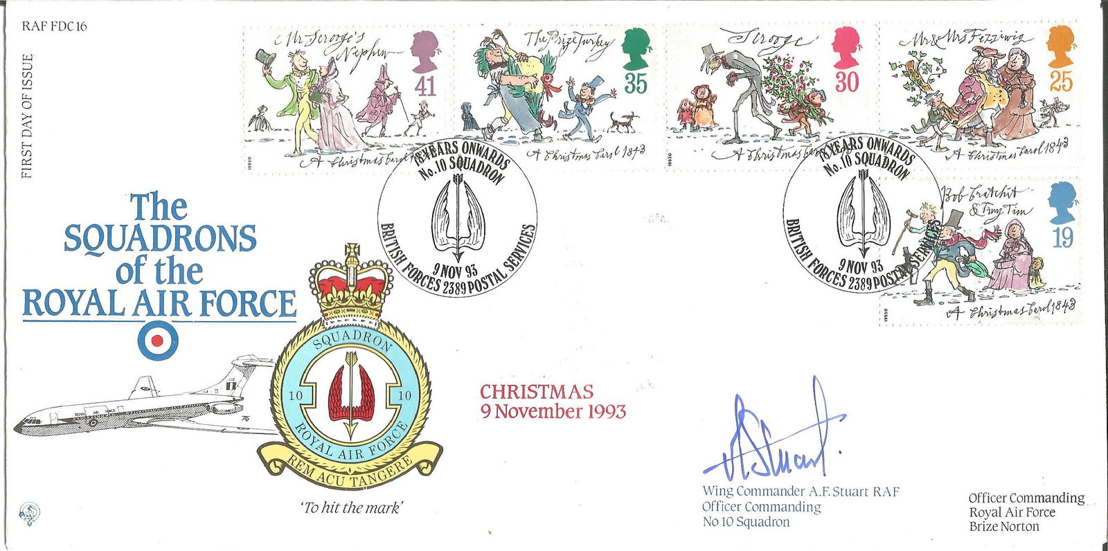 Christmas 1993 official RAF FDC16 cover. The Squadrons (1 of 1)