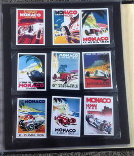 Motor Racing Album a collection of covers, stamps and: Motor Racing Album a collection of covers, stamps and cards. Includes 1978 British Grand Prix programme, 15 x Monaco Poster Cards, Donald Campbell 50th ann Cover, 2007 GP coin FDC with Stirling Moss