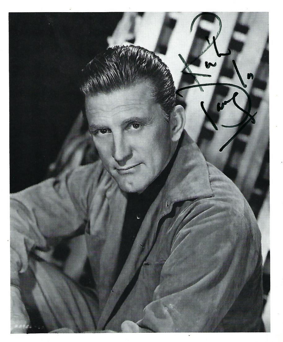 Kirk Douglas Signed photo page from annual black and (1 of 1)
