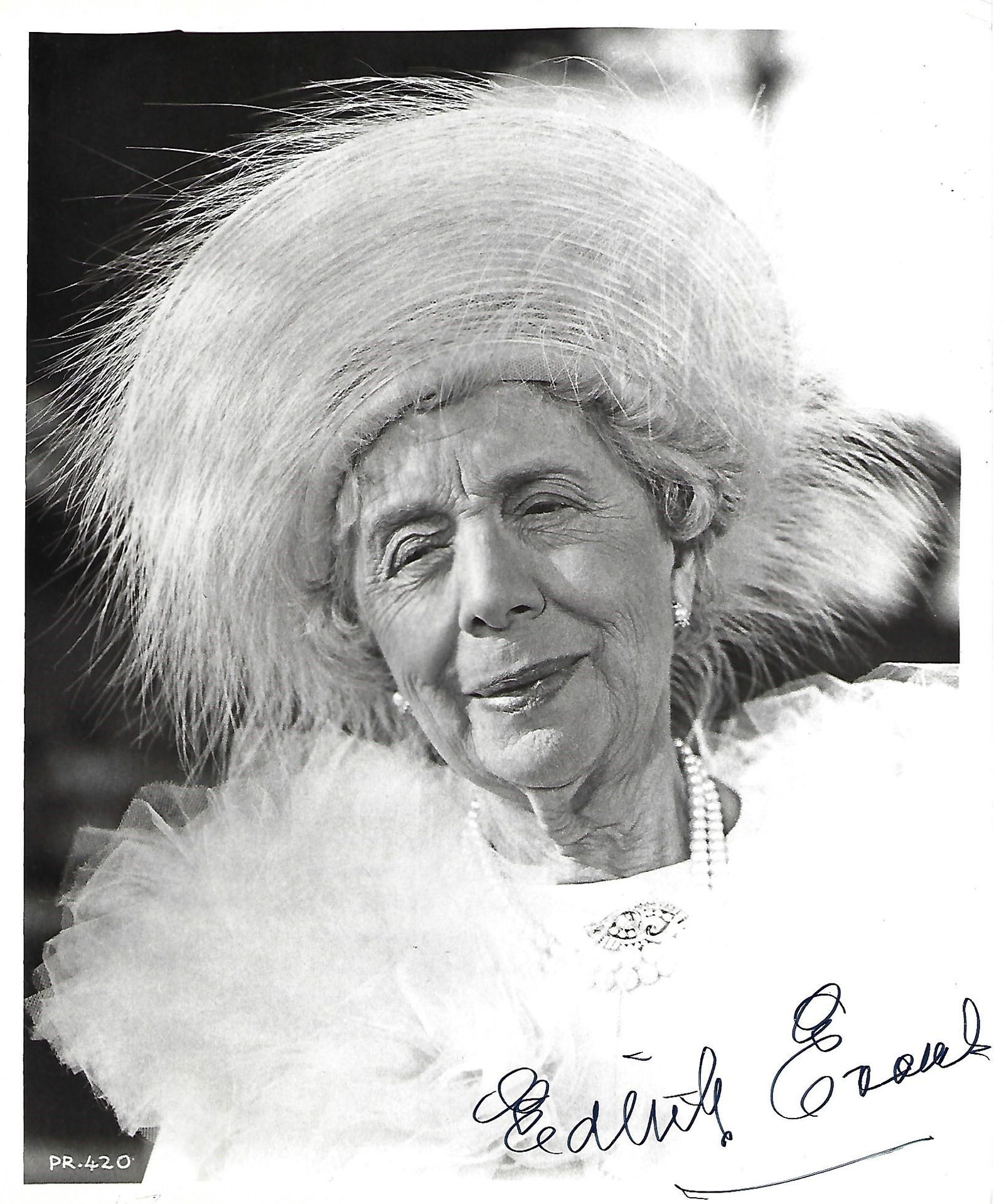 Edith Evans Signed photo black and white 10 x 8 inch.: Edith Evans Signed photo black and white 10 x 8 inch. From Prudence and the Pill. Condition report out of 10, 8. All autographed items are genuine hand signed and come with a Certificate of Authentici