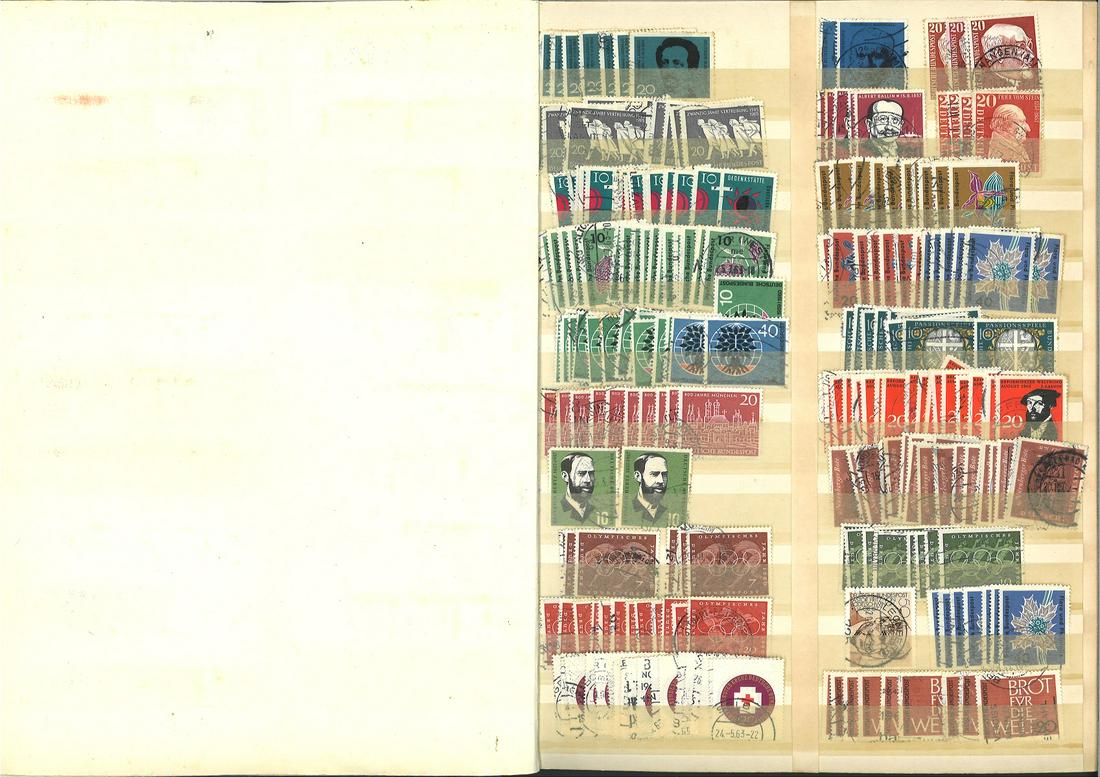 West German stamp collection in blue stockbook. Ranges (1 of 2)