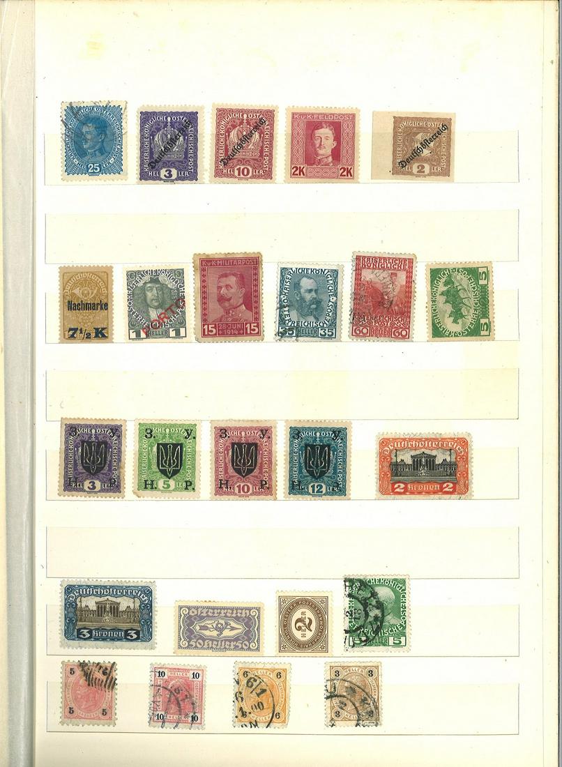 Austrian stamp collection in green stock book. Mainly (1 of 3)