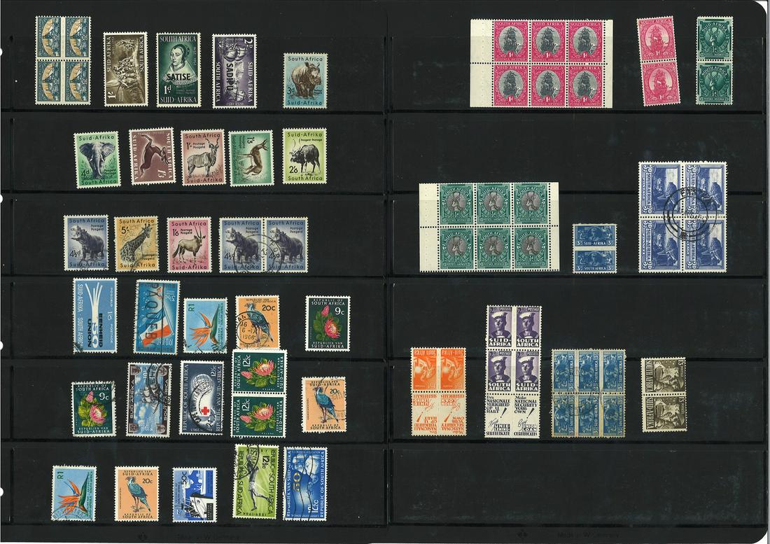 South African stamp collection in album. Assortment of (1 of 2)