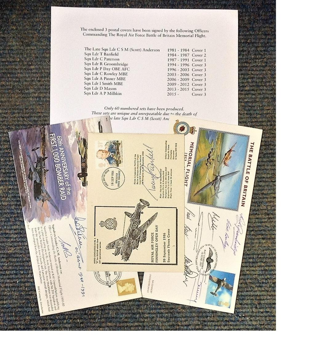 RAF collection 3 postal covers signed by 10 officers (1 of 1)