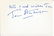 Jean Anderson signed 6x4 white card. Dedicated. Good