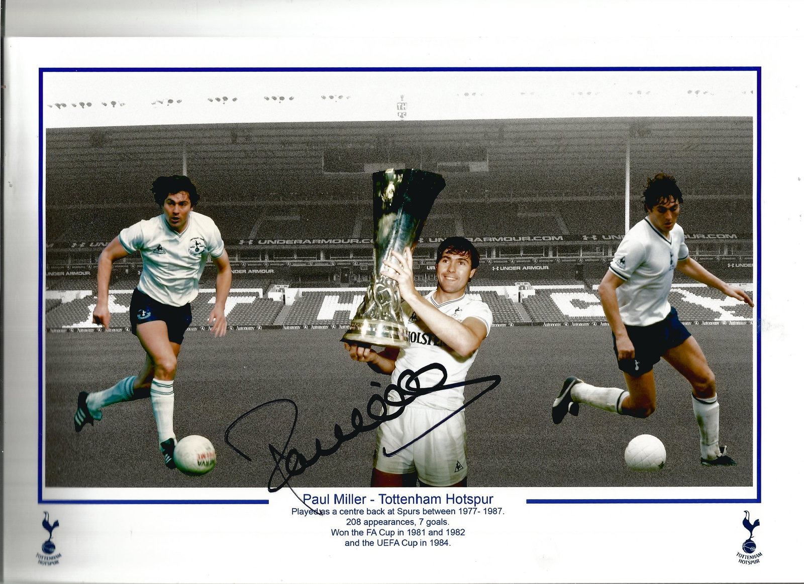 Football Paul Miller signed 12x8 Tottenham Hotspur (1 of 1)