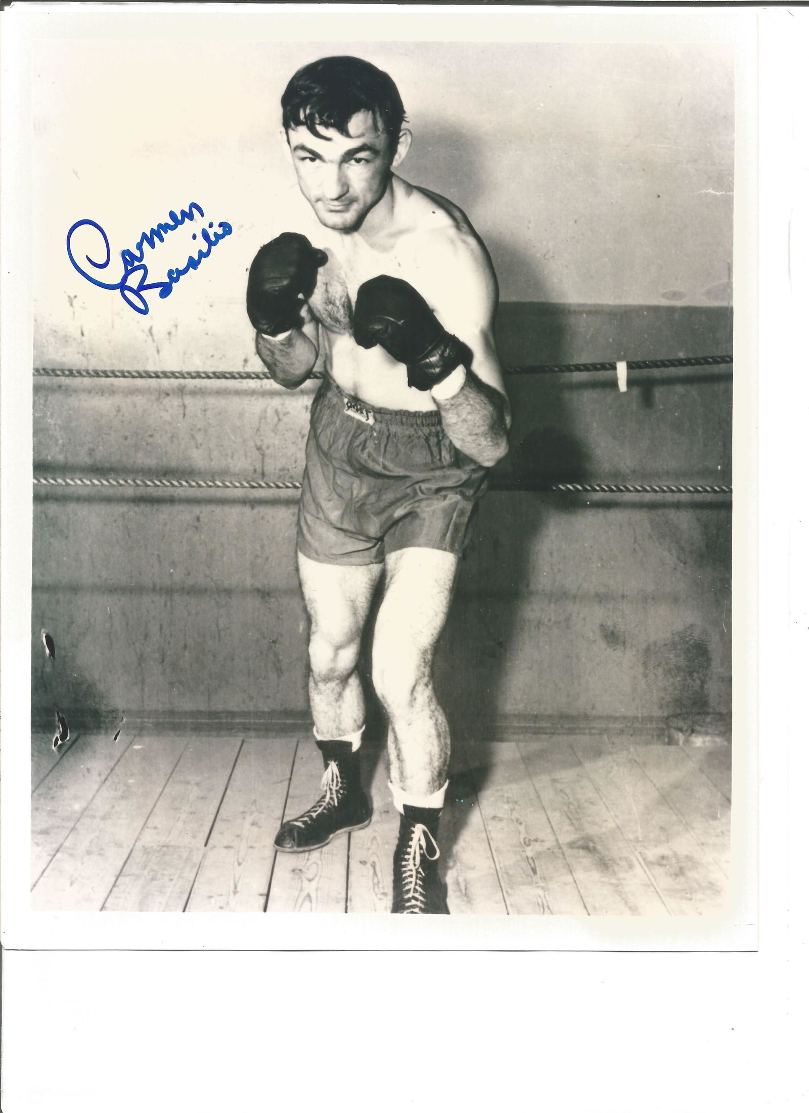 Boxing Carmen Basilio signed 10 x 8 inch b/w full (1 of 1)