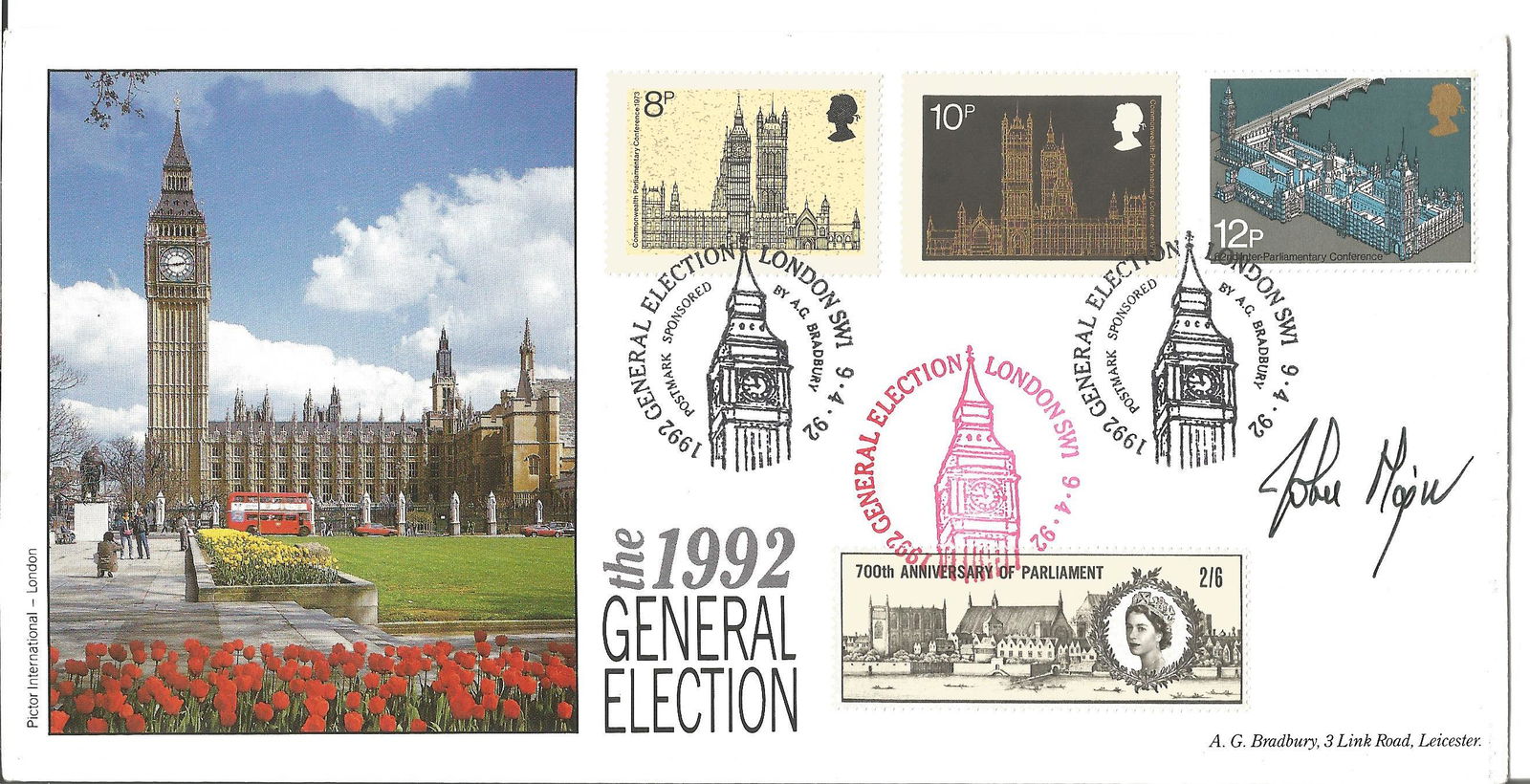 John Major signed FDC The 1992 General Election 700th (1 of 1)