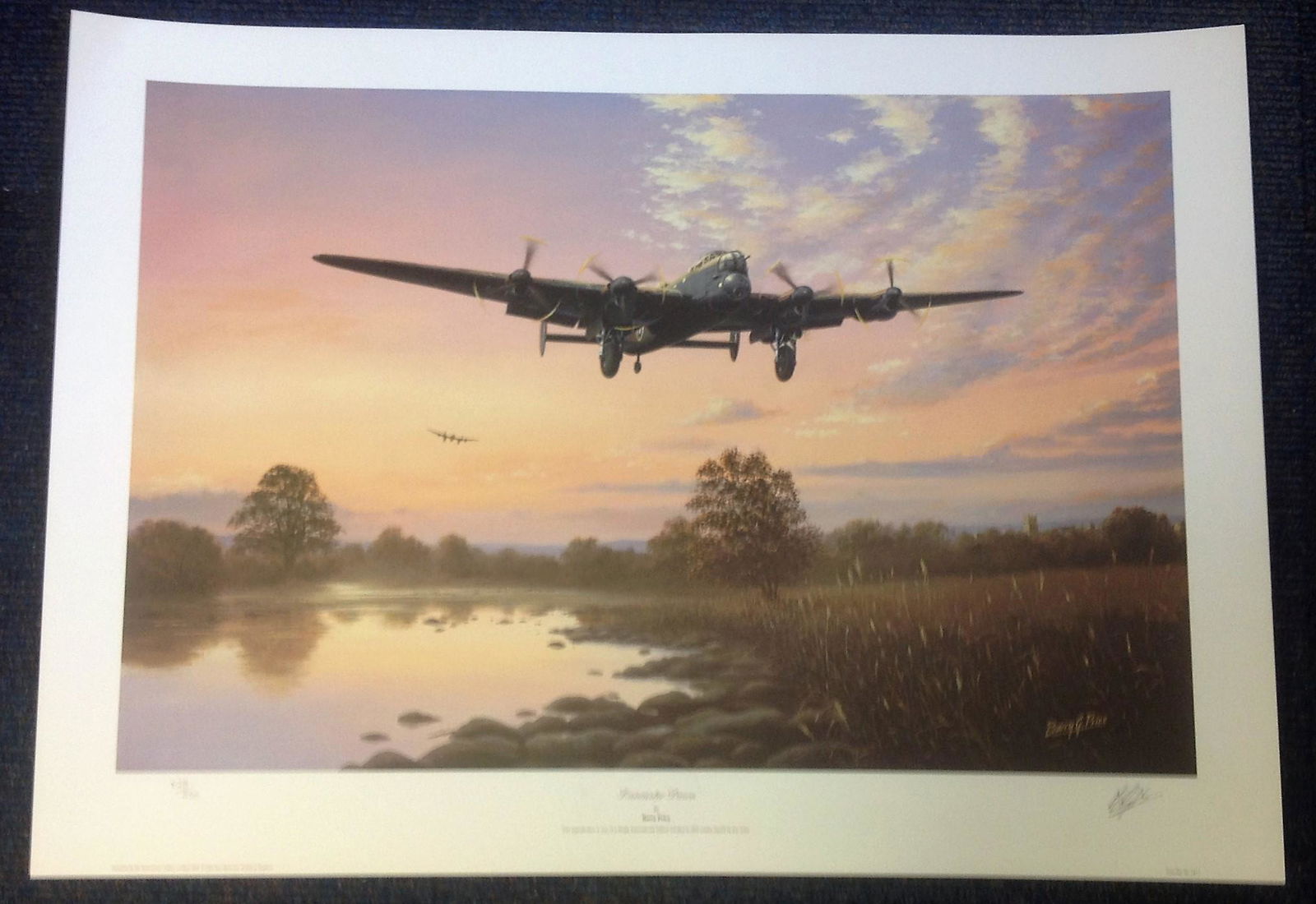 World War II print 20x27 titled Lancaster Dawn signed (1 of 1)