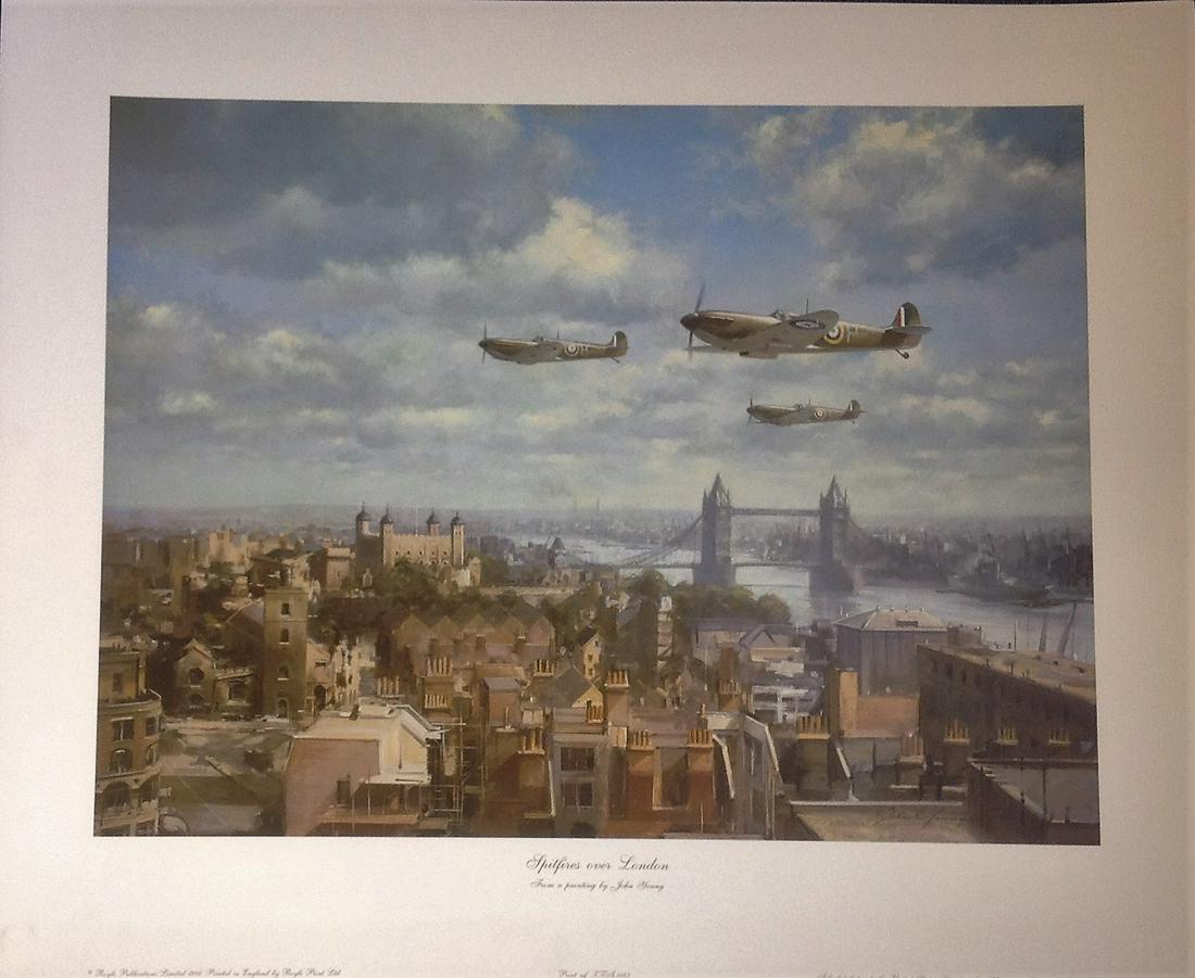 Battle of Britain print 24x20 titled Spitfires Over (1 of 1)