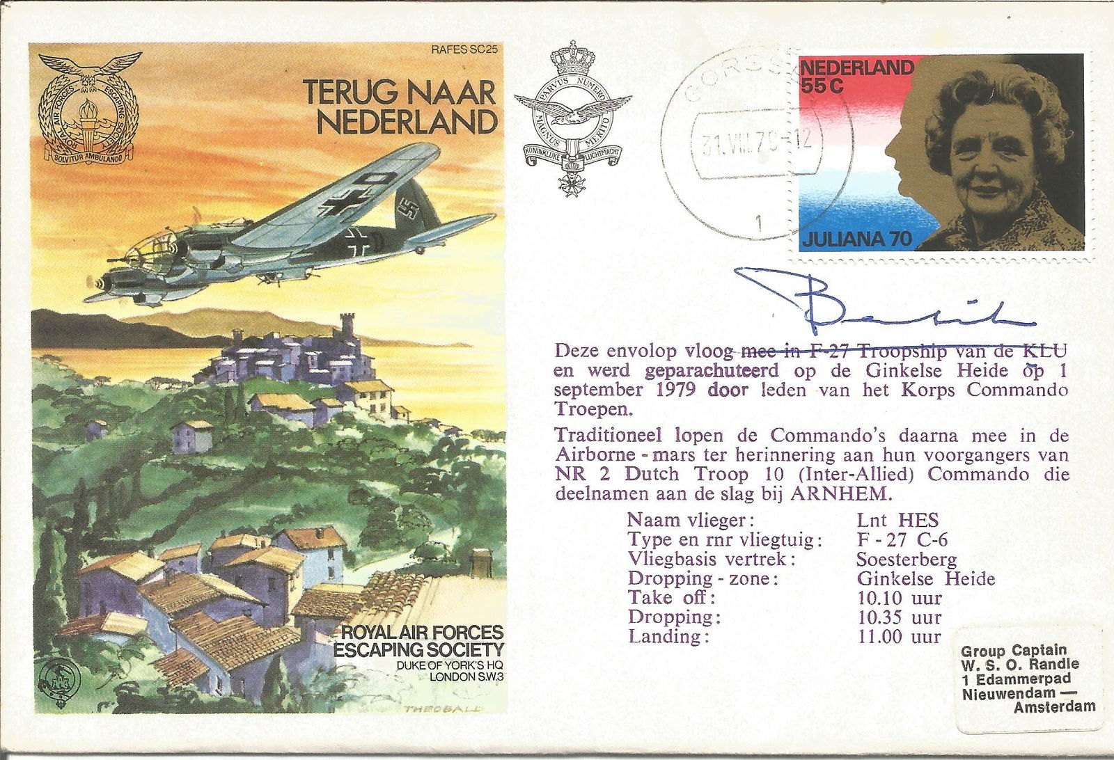 ES4, Lieutenant Baron J A Bentinck, escaped in a stolen (1 of 1)