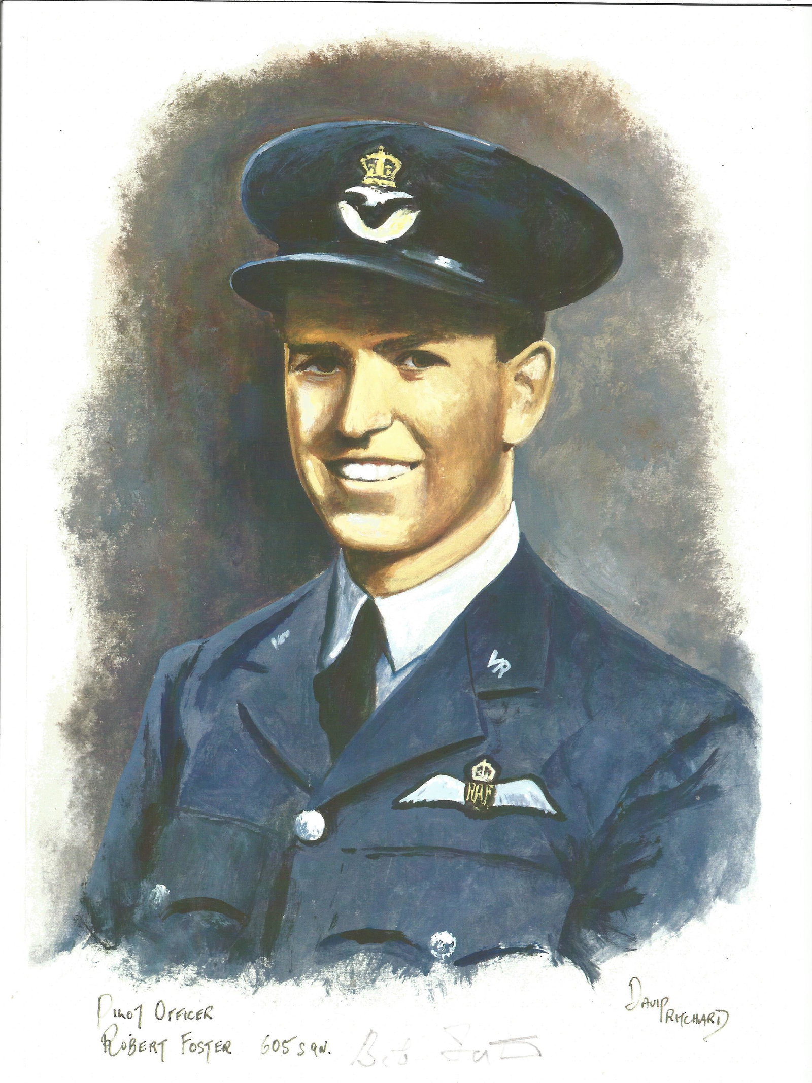 P/O Bob Foster WW2 RAF Battle of Britain Pilot signed: P/O Bob Foster WW2 RAF Battle of Britain Pilot signed colour print 12x8 inch signed in pencil. Image of him in Uniform. Good Condition. All autographs are genuine hand signed and come with a Certifica
