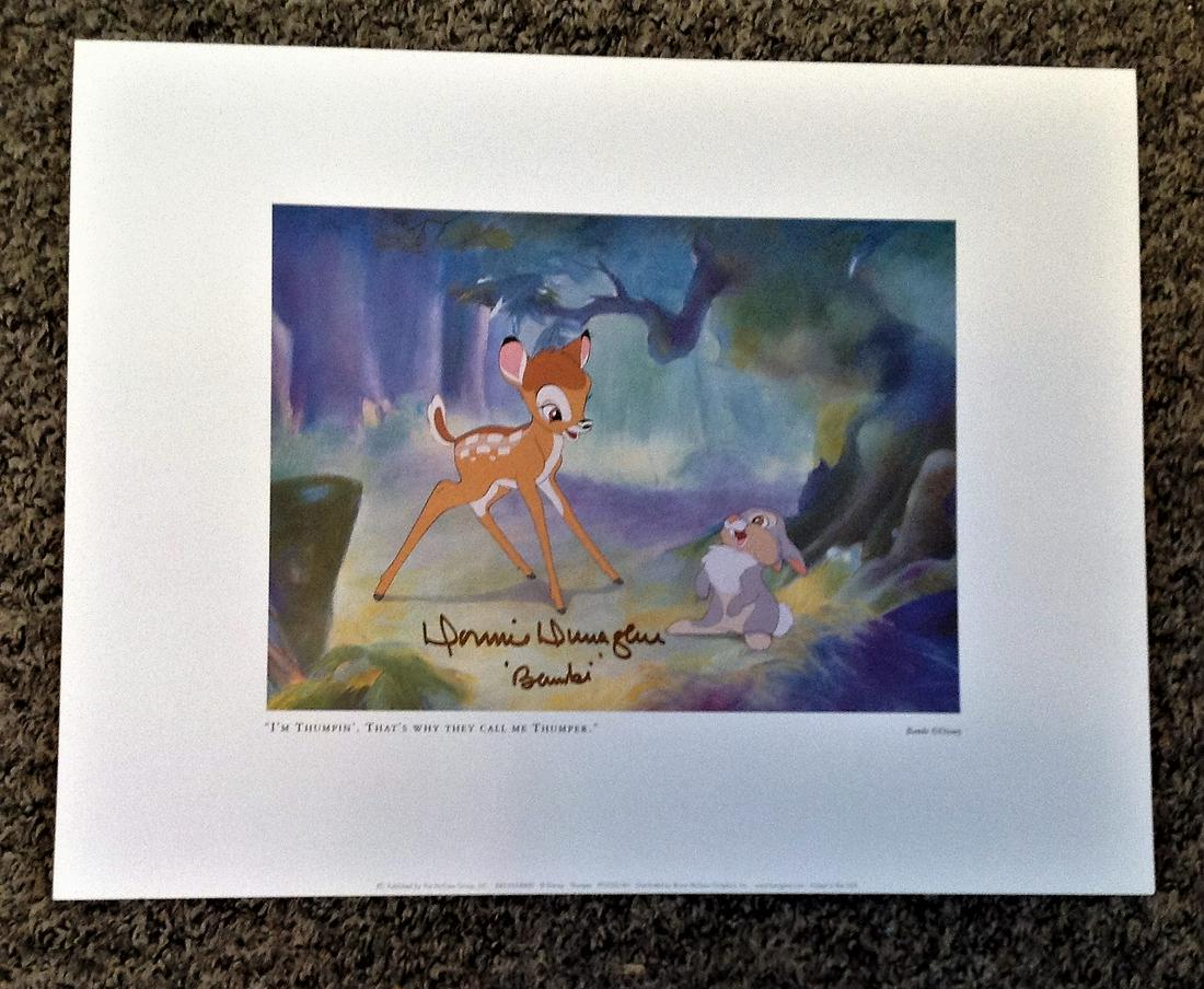 Donnie Dunagan signed 13x10 Disneys Bambi colour print. (1 of 1)