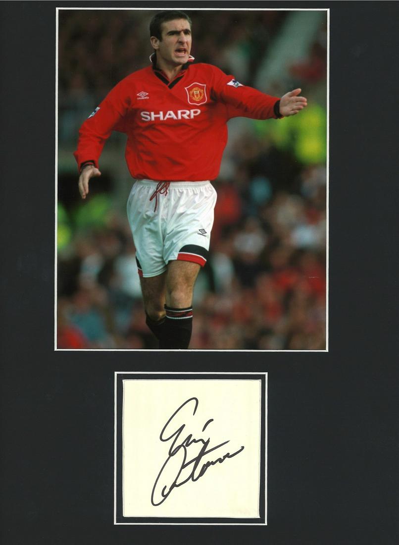Football Eric Cantona 16x12 mounted signature piece (1 of 1)
