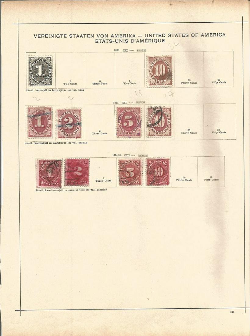 9 used USA postage due stamps. 1879/1895. Cat approx (1 of 1)