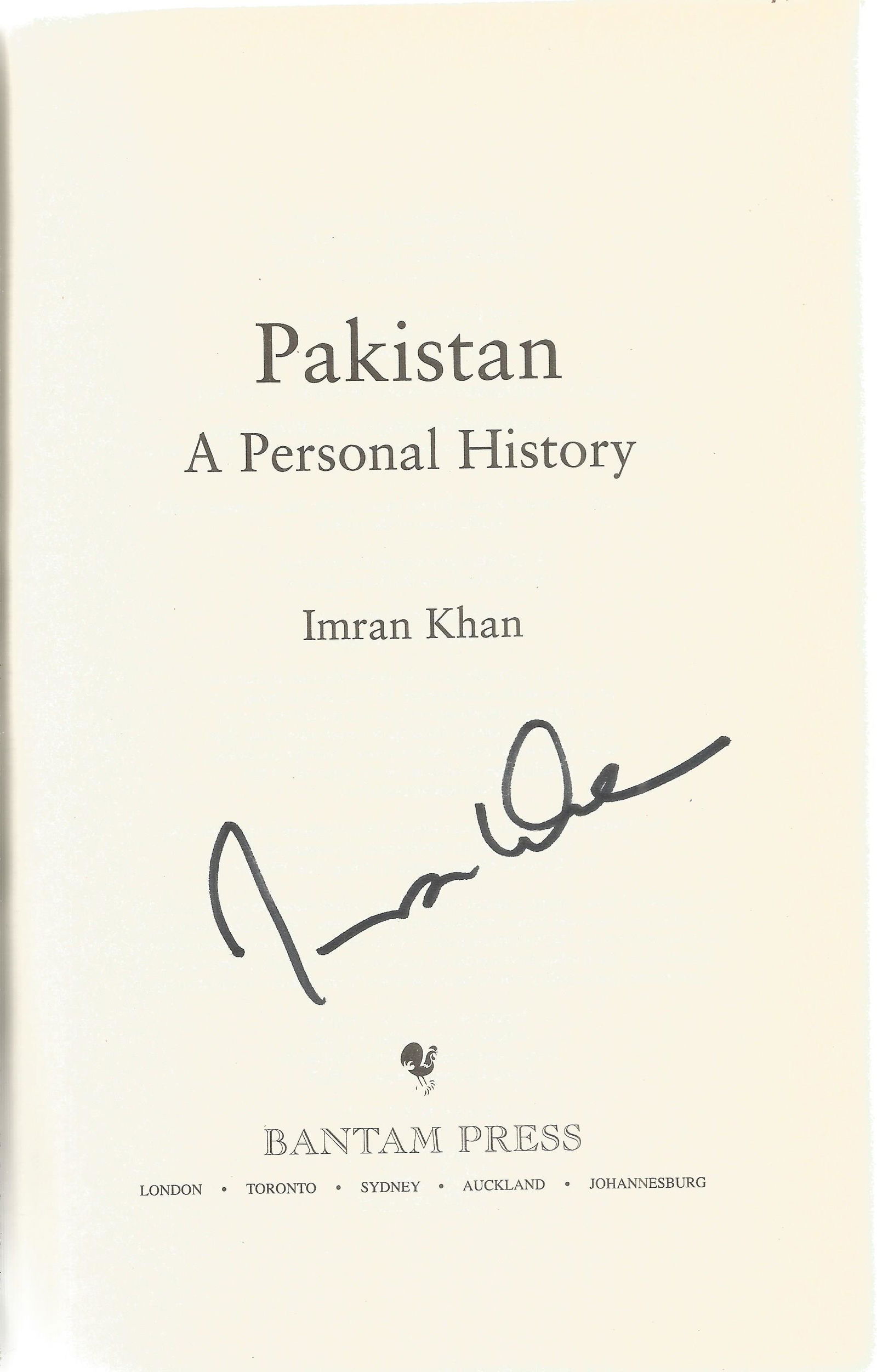 Imran Khan signed Pakistan - a personal history (1 of 1)