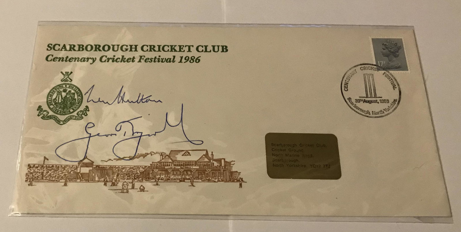 Cricket legends Len Hutton and Geoff Boycott signed (1 of 1)