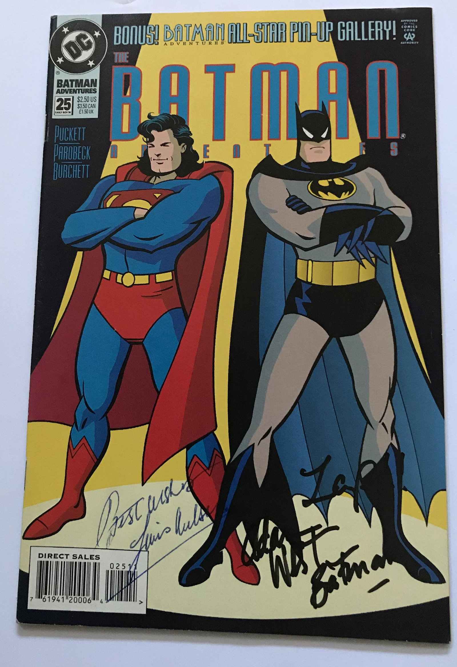 Adam West signed DC Batman Comic, with second (1 of 1)