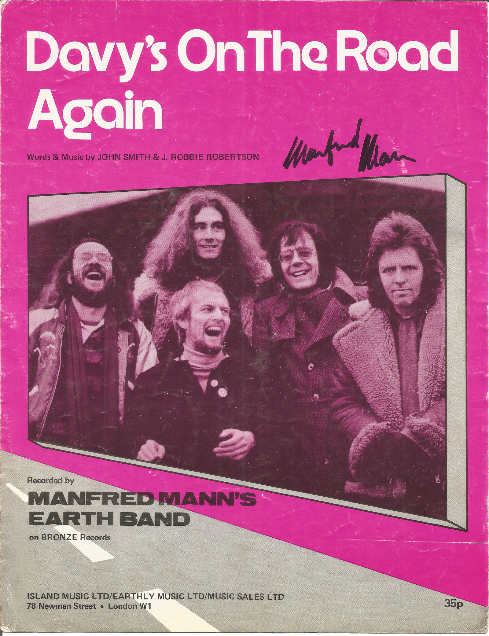 MANFRED MANN signed vintage 1970 Davy's On The Road (1 of 1)