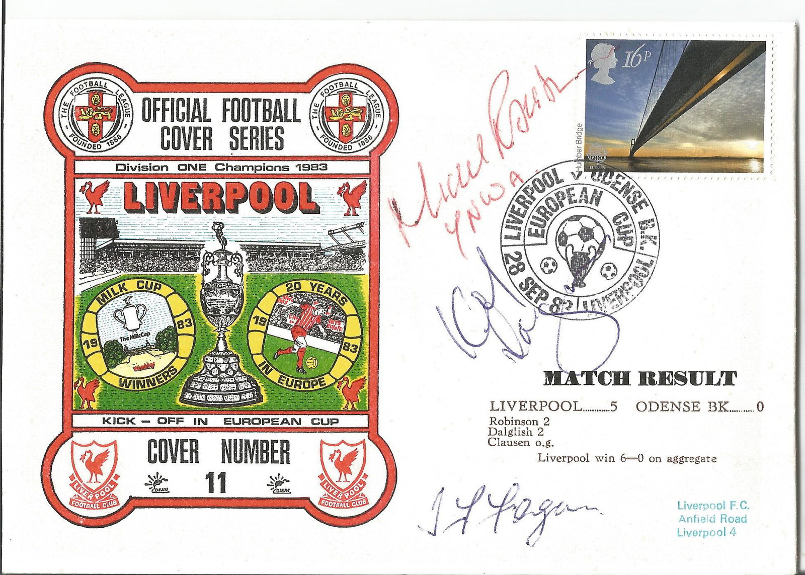 Football Official FDC Liverpool Multi signed FDC (1 of 1)