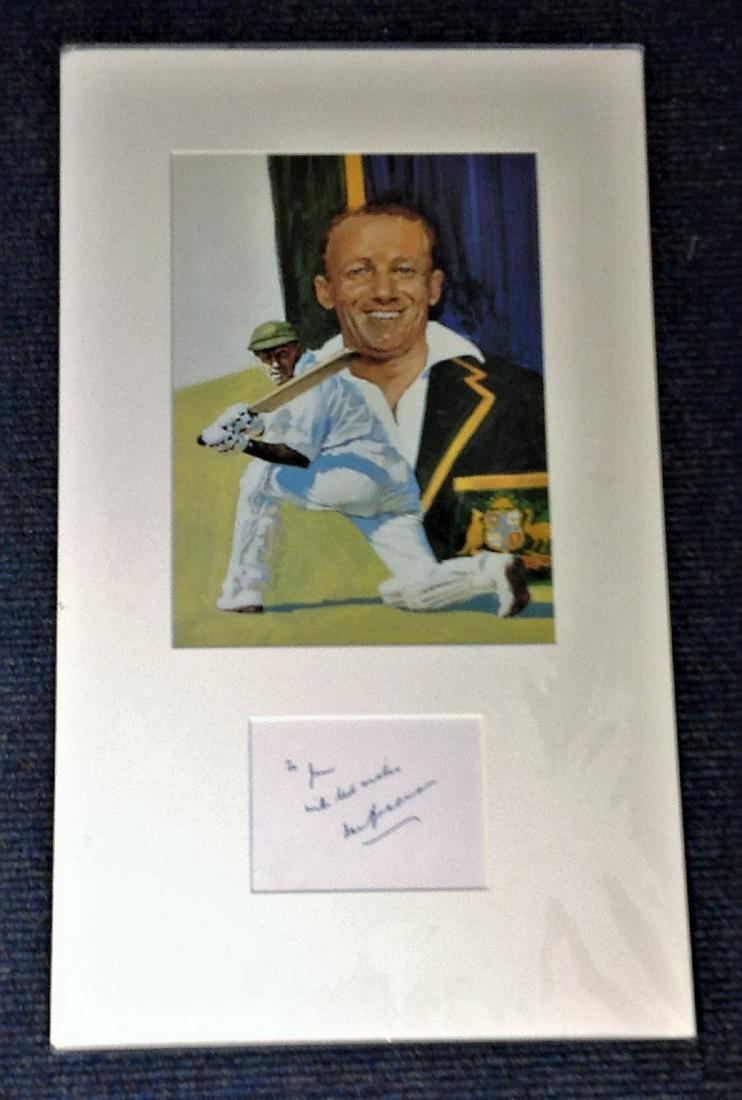 Don Bradman signature piece, mounted below artwork. (1 of 1)