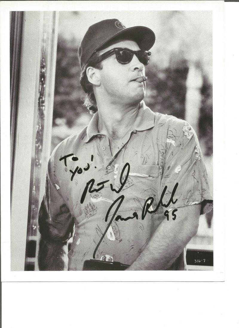 James Belushi signed 10x8 black and white photo. James: James Belushi signed 10x8 black and white photo. James is an American actor, singer and musician. Some of the many films he has appeared on are Ghost Writer and Curly Sue. Good Condition. All autograp