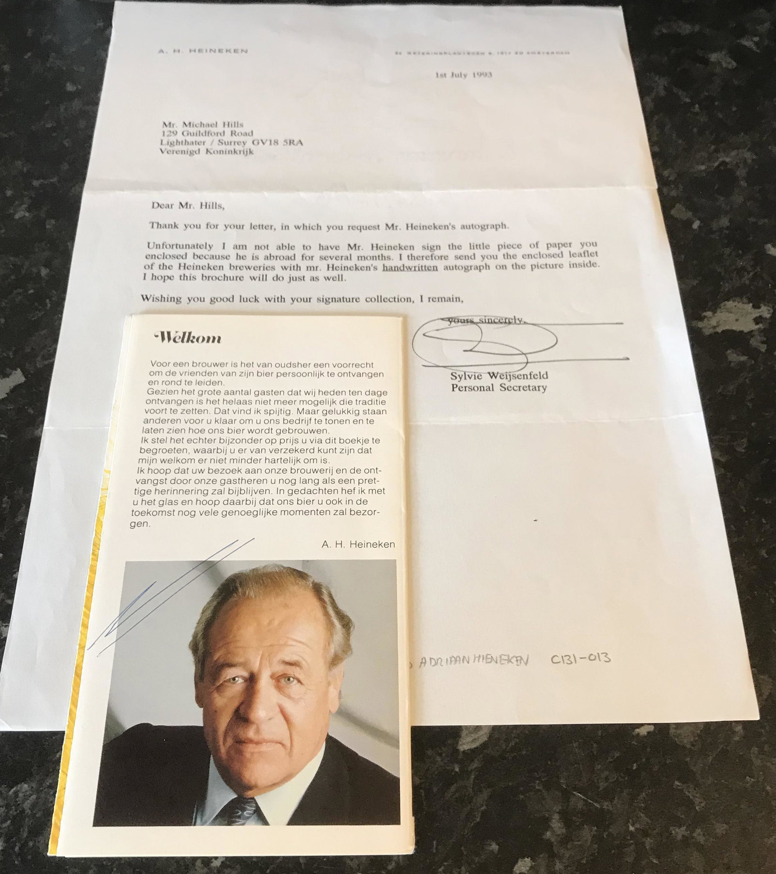 A H Heineken Signed Booklet. Good condition. All (1 of 1)