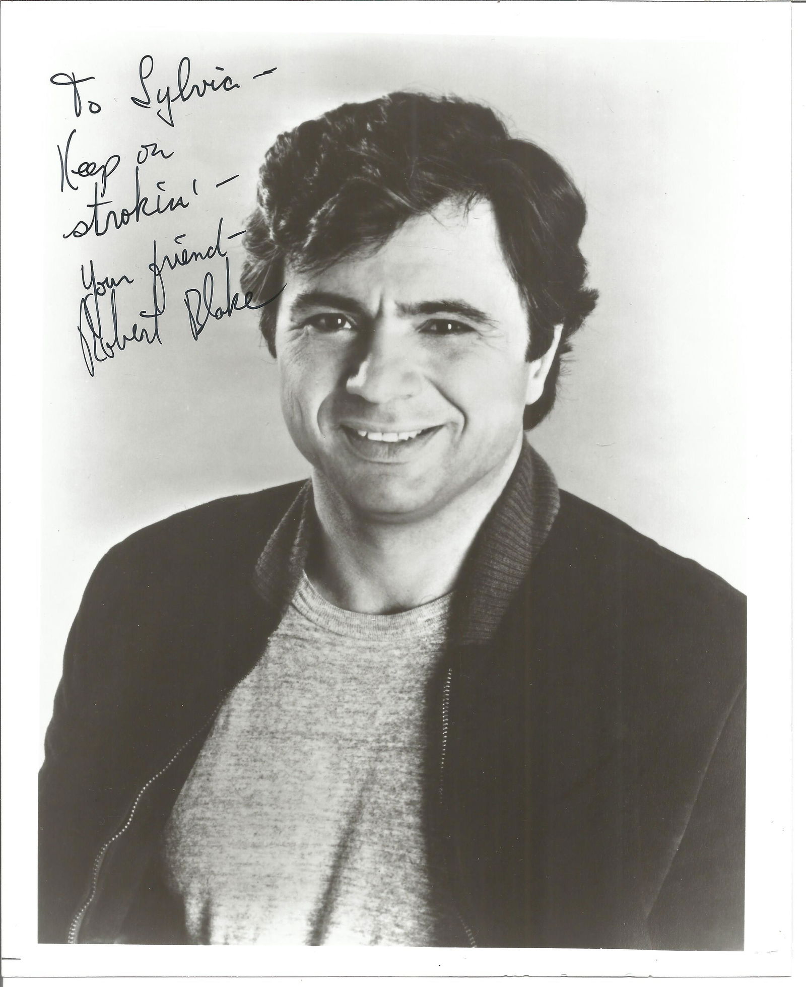Robert Blake Signed 10x8 Black And White Photo.: Robert Blake Signed 10x8 Black And White Photo. Dedicated. Good condition. All autographs come with a Certificate of Authenticity. We combine postage on multiple winning lots and can ship worldwide. U
