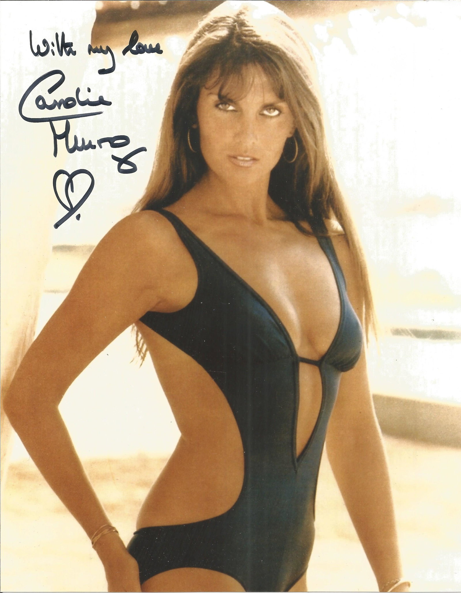 Caroline Munro signed 10 x 8 inch colour sexy swim suit: Caroline Munro signed 10 x 8 inch colour sexy swim suit photo James Bond actress. Good condition. All autographs come with a Certificate of Authenticity. We combine postage on multiple winning lots an