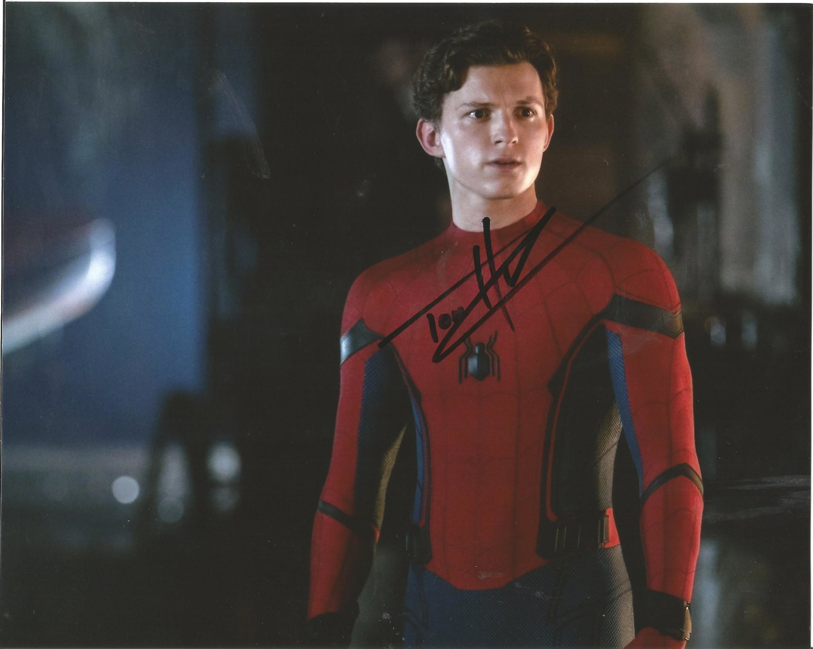 Tom Holland signed 10x8 colour photo pictured in his: Tom Holland signed 10x8 colour photo pictured in his role as Spiderman. Thomas Stanley Holland (born 1 June 1996) is an English actor. A graduate of the BRIT School in London, he began his acting care