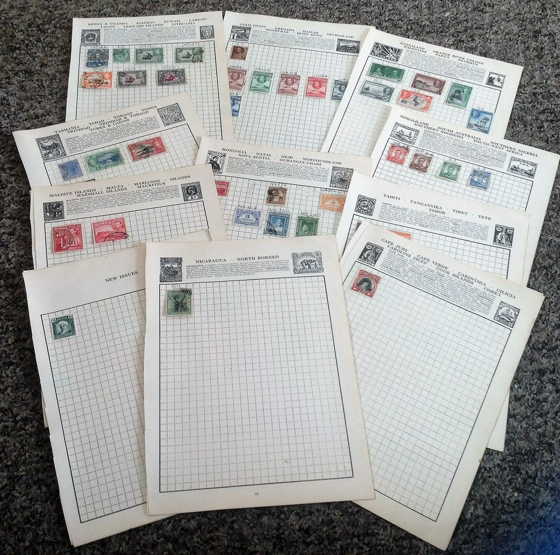 Commonwealth stamp collection 16 loose album pages (1 of 1)