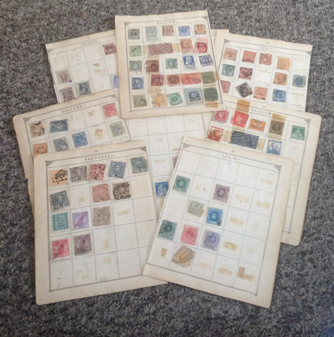 European stamp collection 9 loose album pages countries (1 of 1)