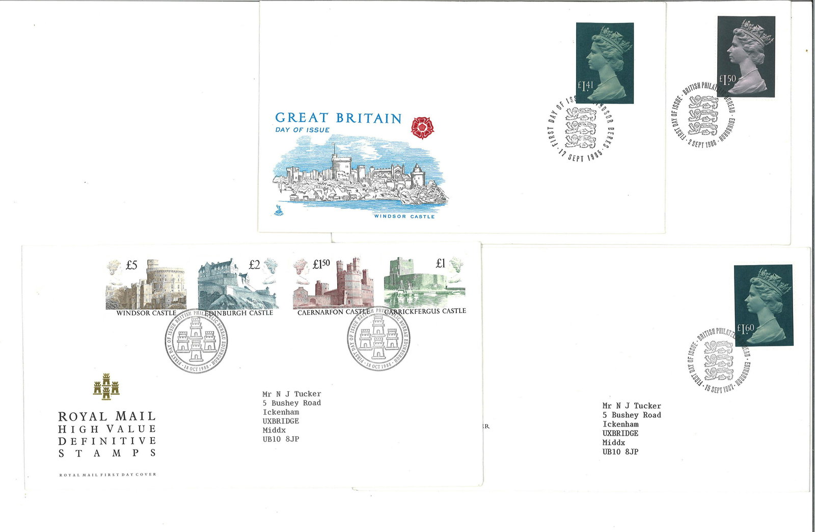 GB FDC covers includes 4 items Dating 1985/1988 high (1 of 1)