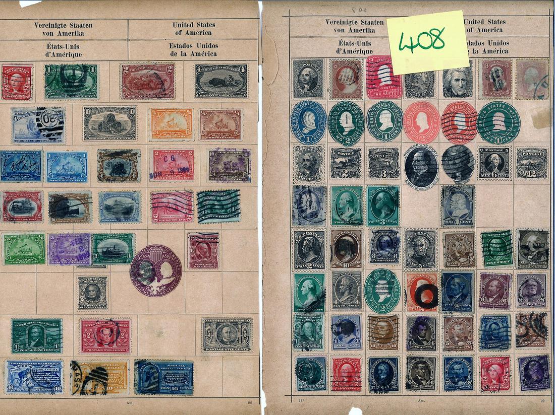 USA stamp collection includes 4 loose album pages old (1 of 1)