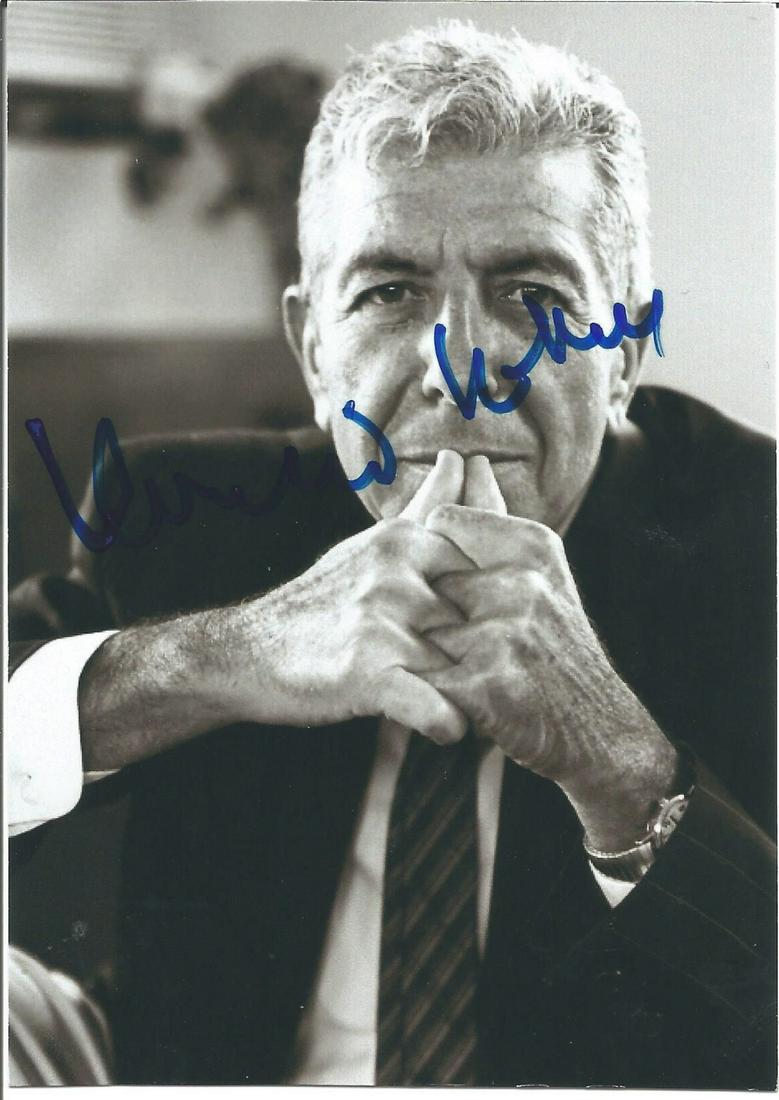 Leonard Cohen signed 6x4 black and white photo. Leonard (1 of 1)