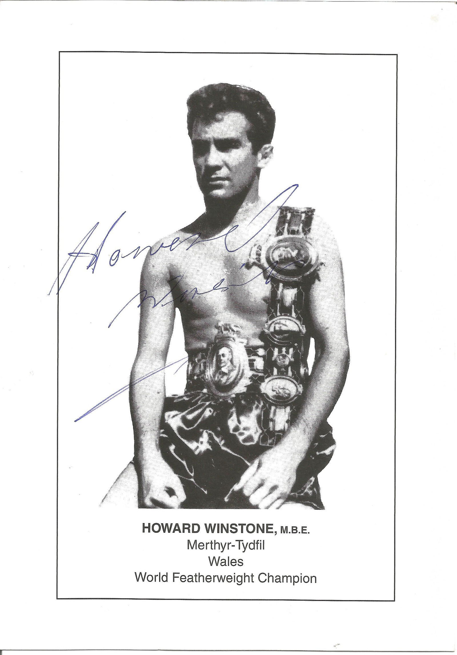 Boxing Howard Winstone signed 8x6 black and white (1 of 1)