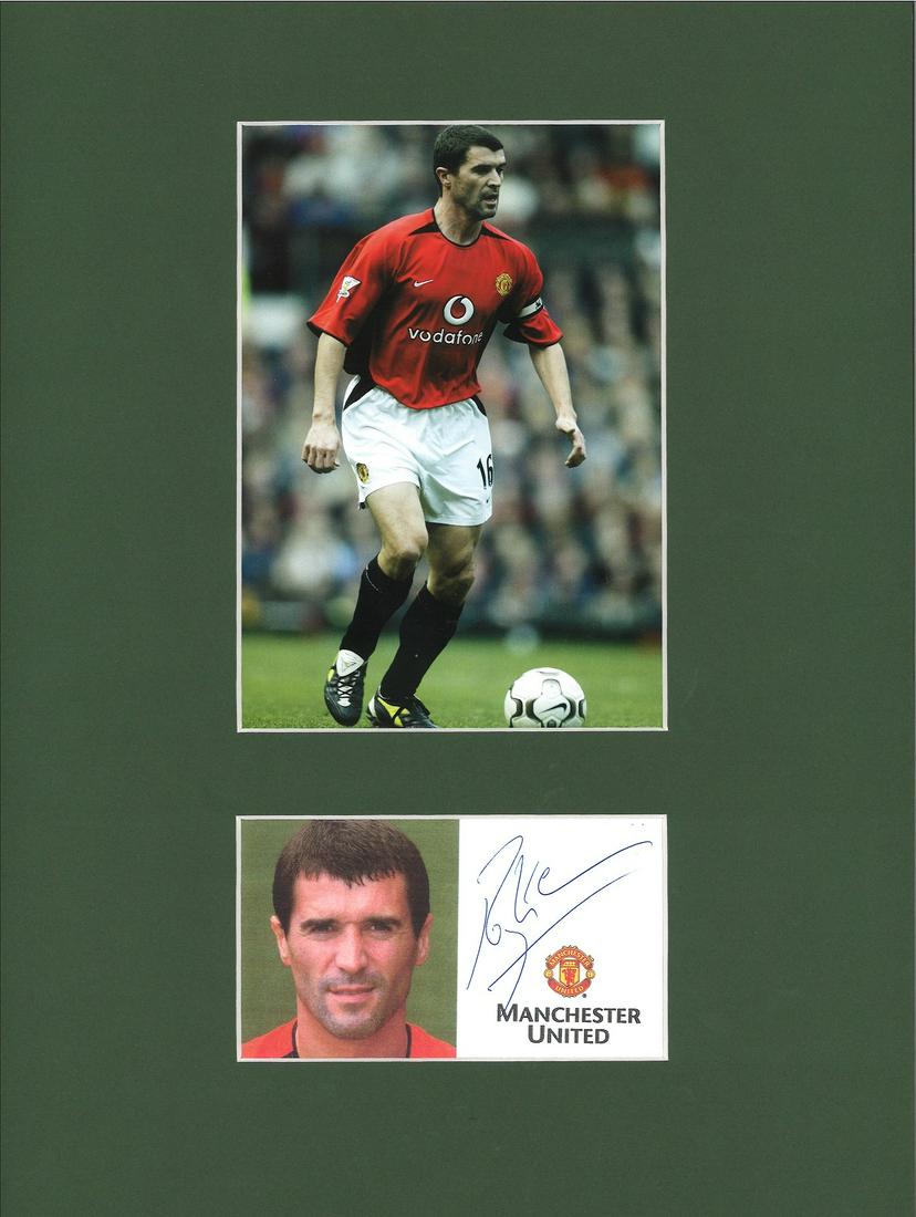 Roy Keane signed 16x12 mounted signature piece includes (1 of 1)