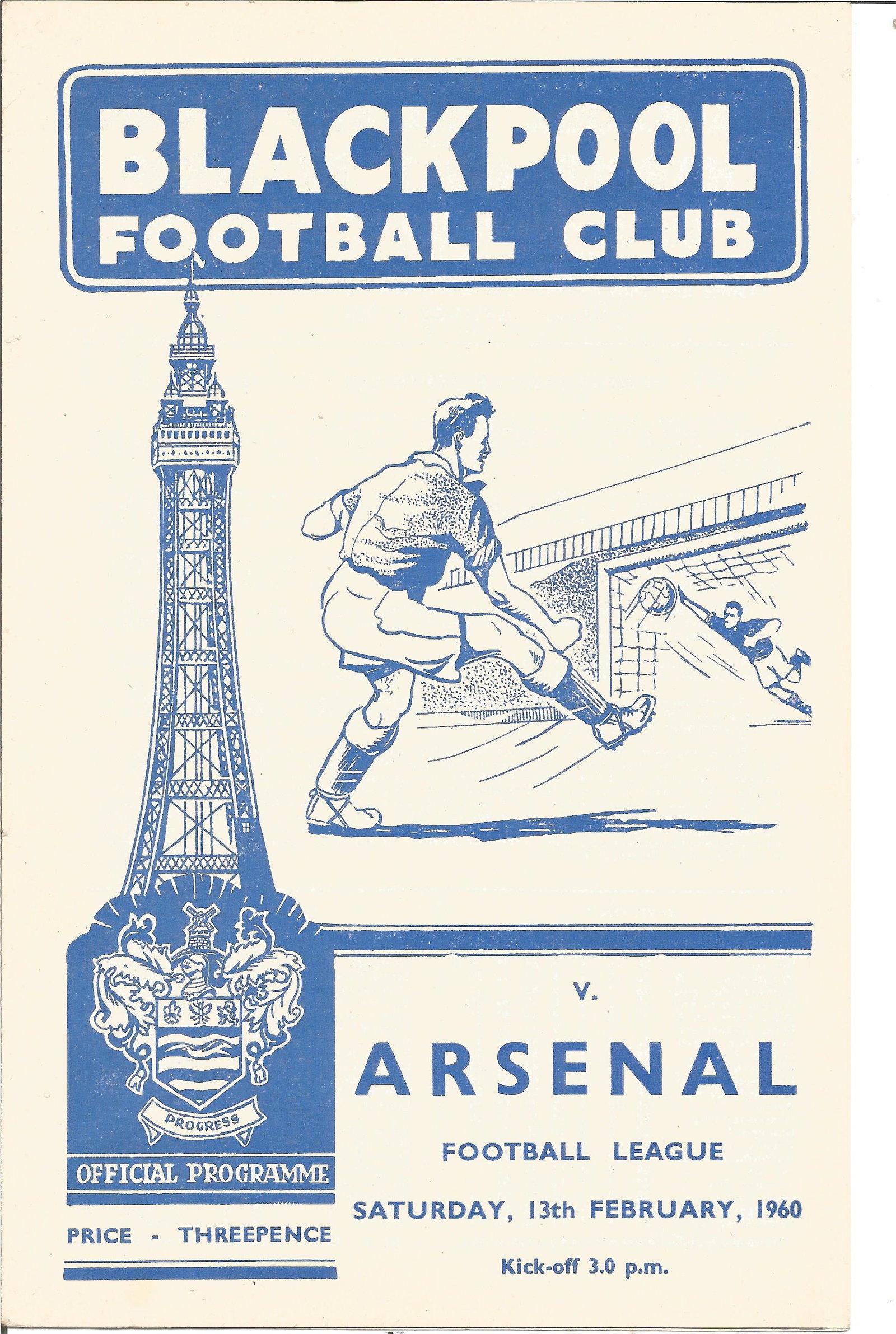 Football, Blackpool vs. Arsenal vintage programme taken (1 of 1)