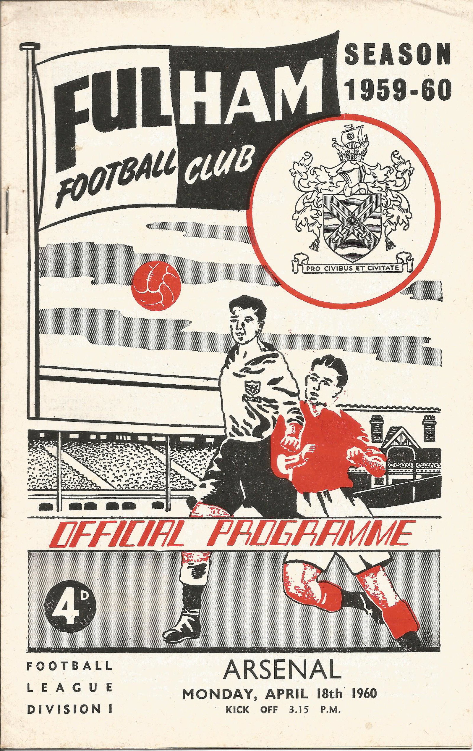 Football, vintage programme from the game Fulham vs (1 of 1)